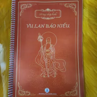 Vở chép kinh VU LAN BÁO HIẾU chữ mờ A4 lò xo