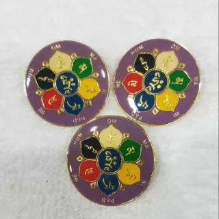 CÀI ÁO KIM LOẠI CHỦNG TỰ (TRÒN TÍM)
