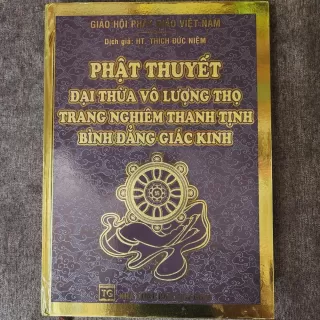 KINH ĐẠI THỪA VÔ LƯỢNG THỌ A4 BÌA VÀNG TO RỎ ẤN TỐNG