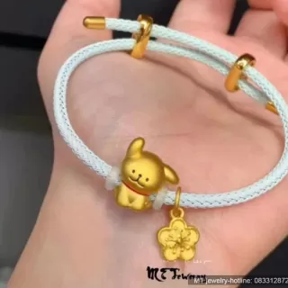 Charm cún con vàng 999